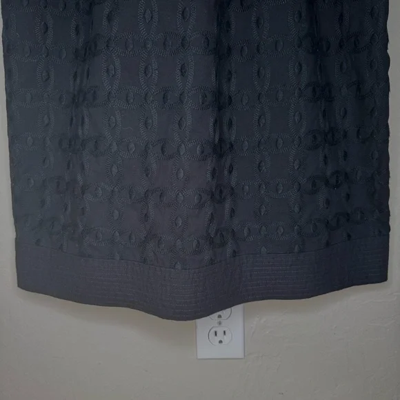 JUICY COUTURE Embroidered Shift Dress Black 100% Cotton A-Line Scoop Neck Size 6 - Picture 14 of 15